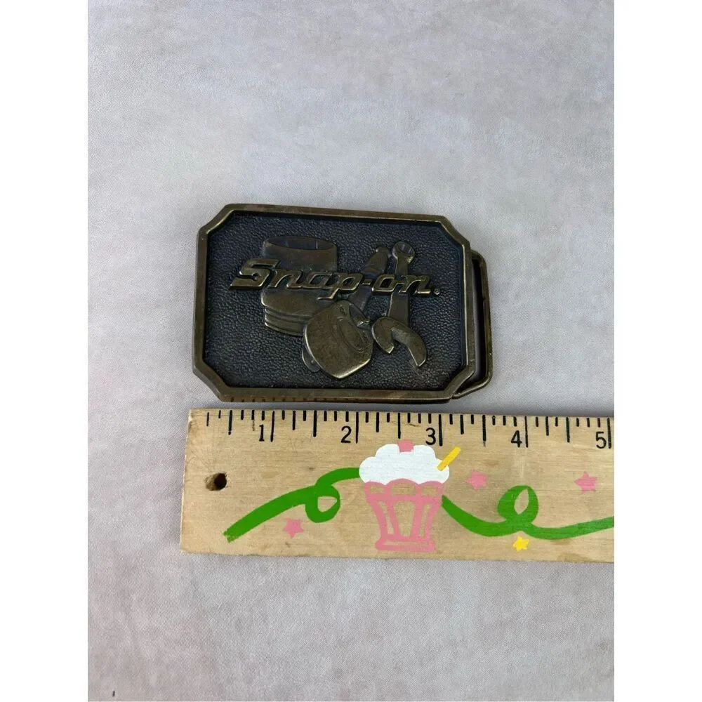 Vintage Snap On Tools Belt Buckle, Solid Brass, Made in USA, BTS SPP-513
